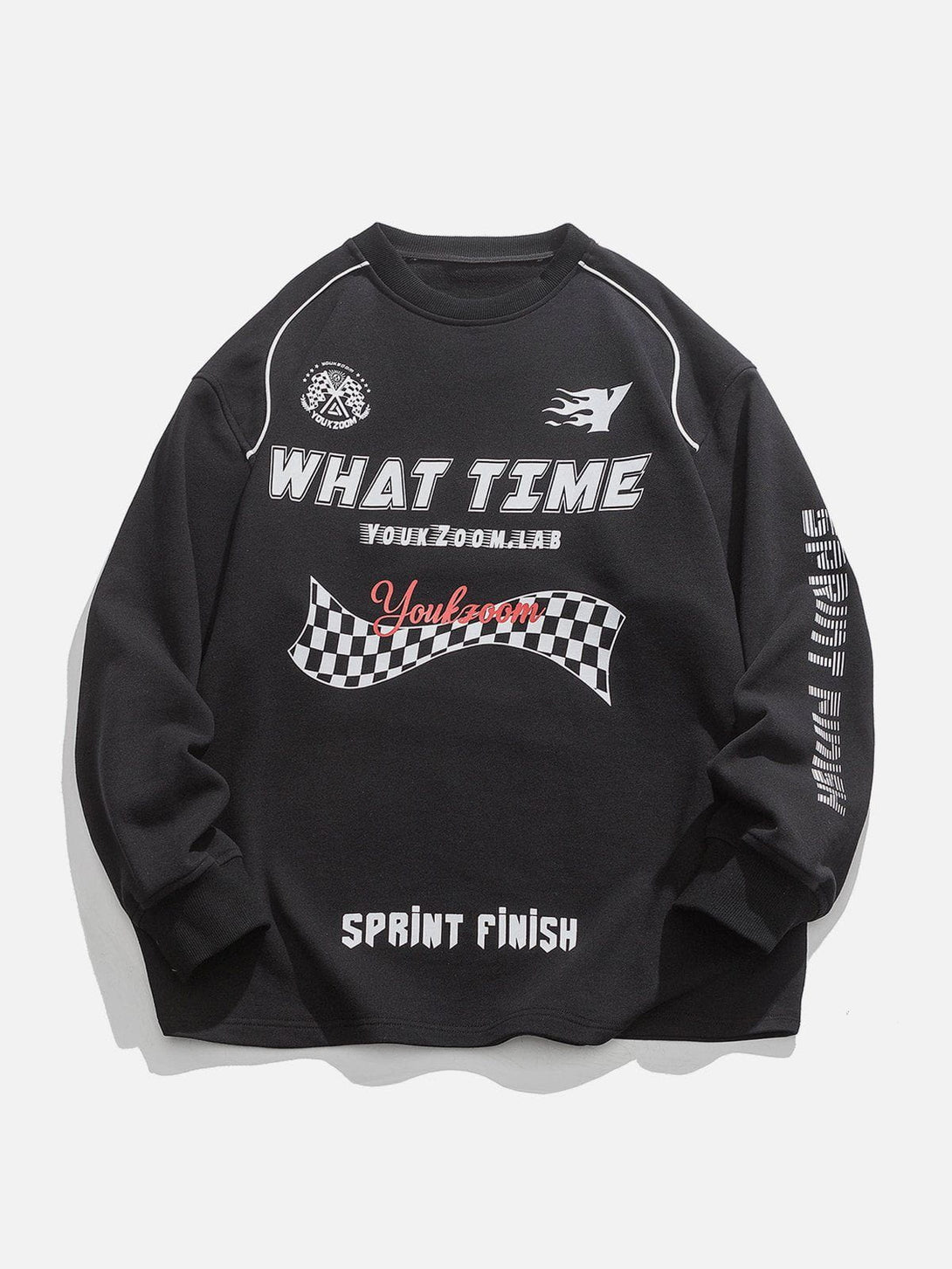 Helmiss - Racing Elements Print Sweatshirt- Streetwear Fashion - helmiss.com