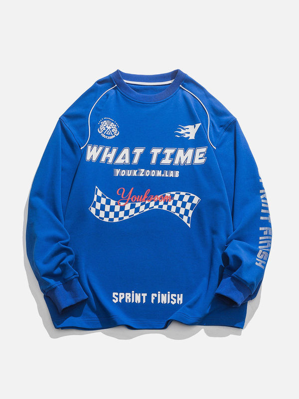 Helmiss - Racing Elements Print Sweatshirt- Streetwear Fashion - helmiss.com