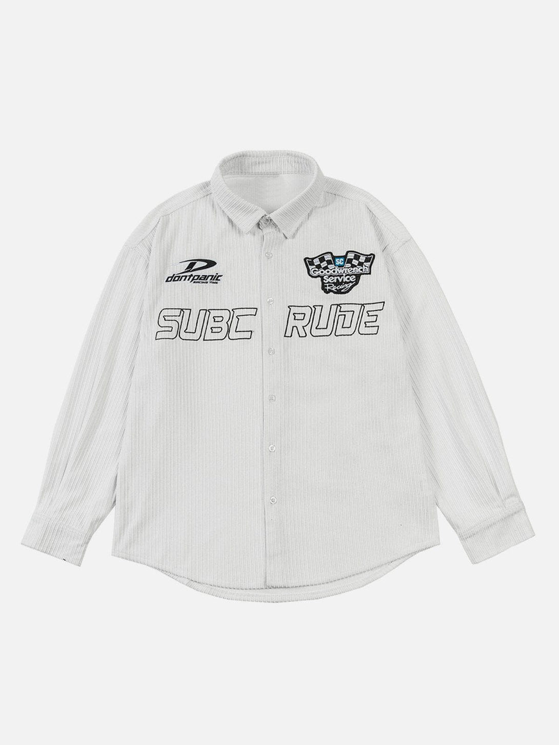 Helmiss - Racing Embroidered Corduroy Shacket- Streetwear Fashion - helmiss.com