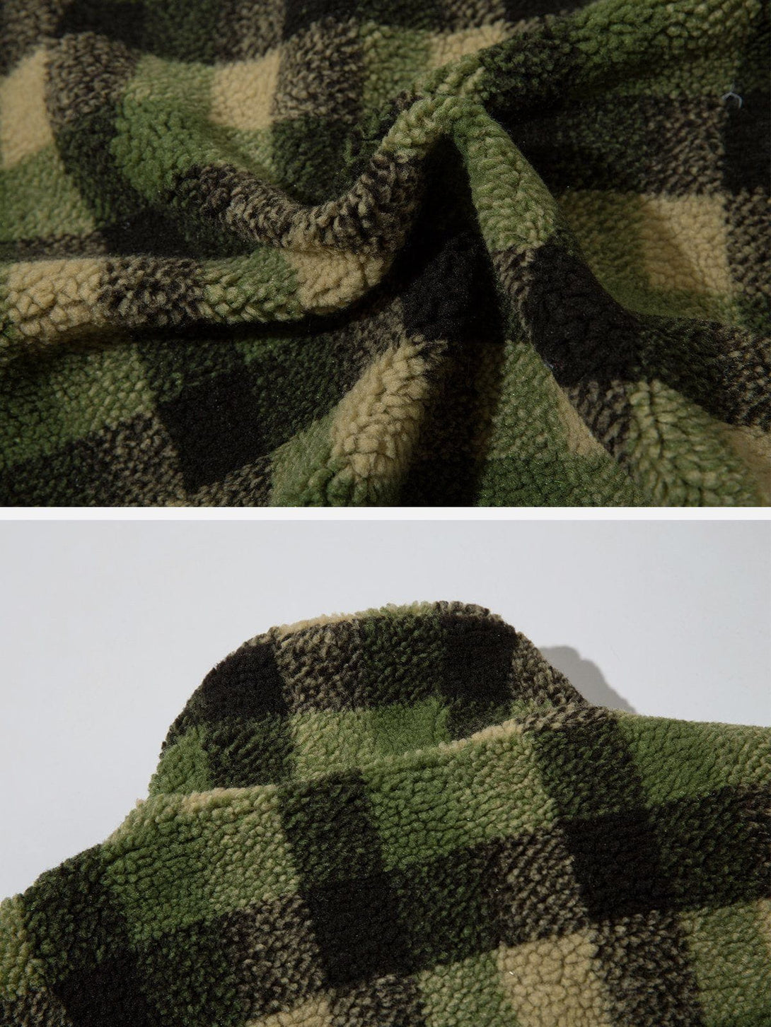 Helmiss - Retro Colorblock Plaid Sherpa Coat- Streetwear Fashion - helmiss.com