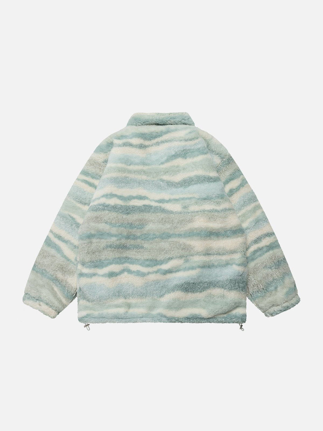 Helmiss - Retro West Coast Stripe Contrast Sherpa Coat- Streetwear Fashion - helmiss.com