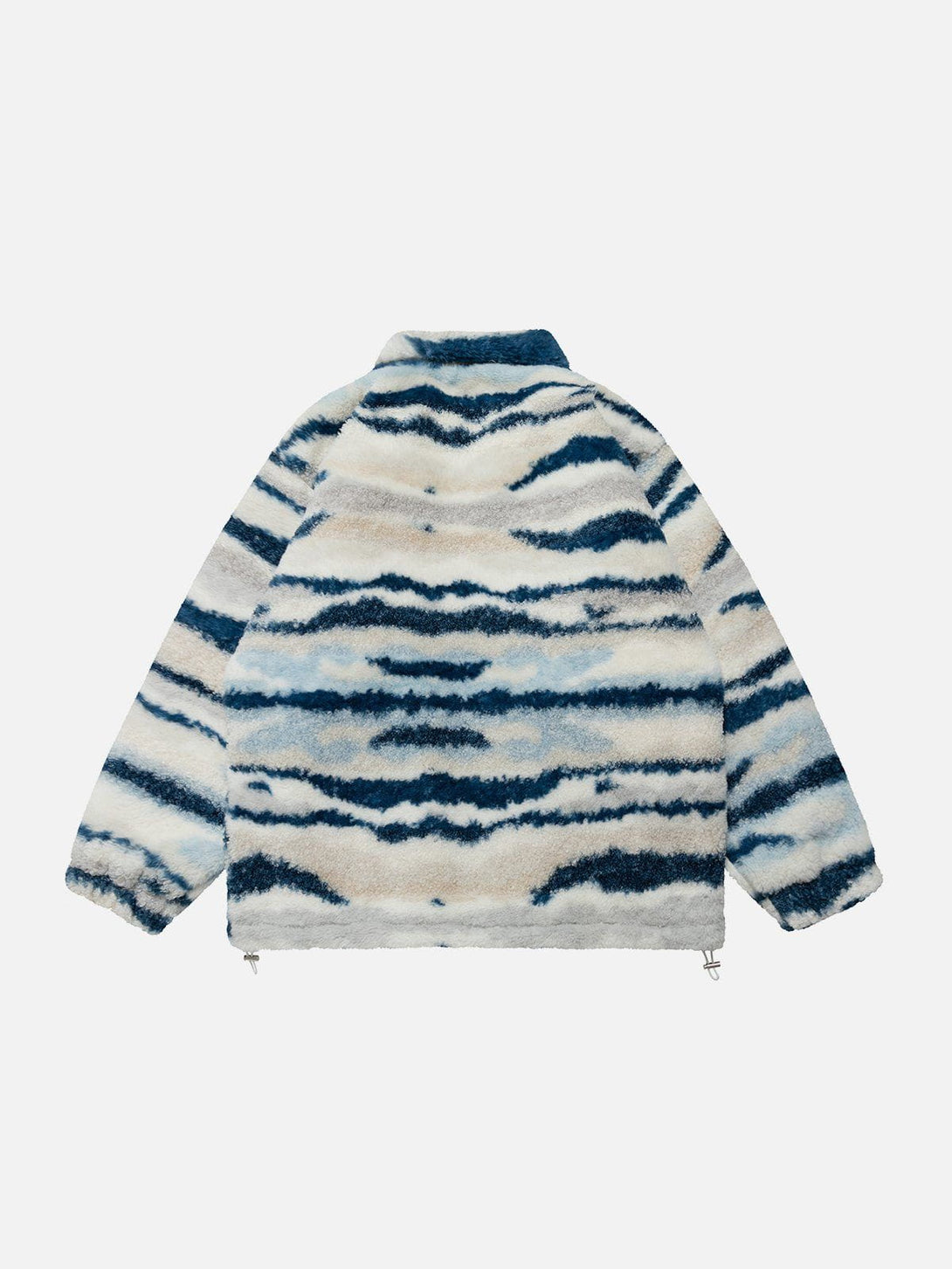 Helmiss - Retro West Coast Stripe Contrast Sherpa Coat- Streetwear Fashion - helmiss.com