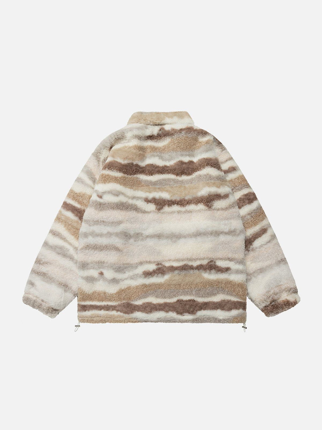 Helmiss - Retro West Coast Stripe Contrast Sherpa Coat- Streetwear Fashion - helmiss.com