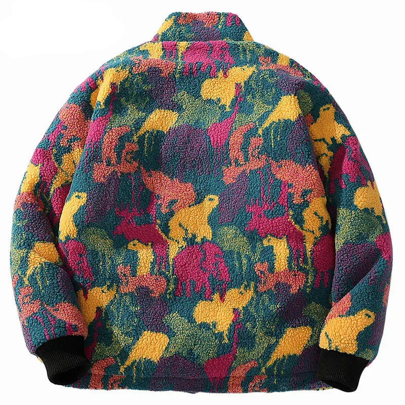 Helmiss - Reversible Jacket Parka Colorful Animal Paint Camouflage Coat- Streetwear Fashion - helmiss.com