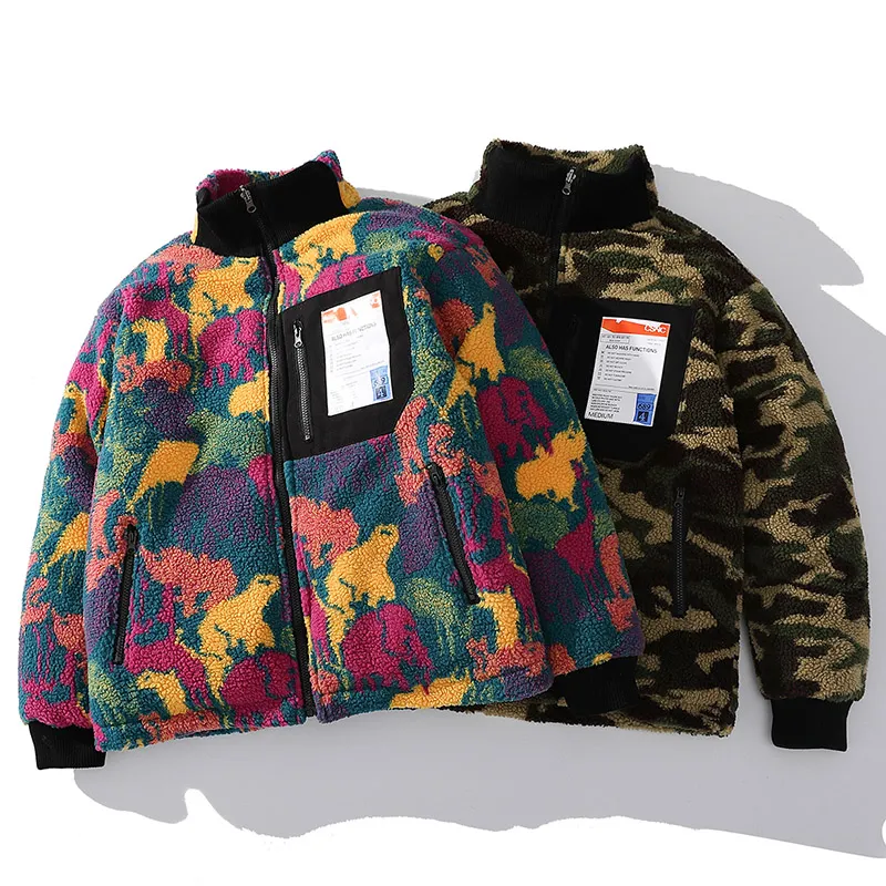 Helmiss - Reversible Jacket Parka Colorful Animal Paint Camouflage Coat- Streetwear Fashion - helmiss.com