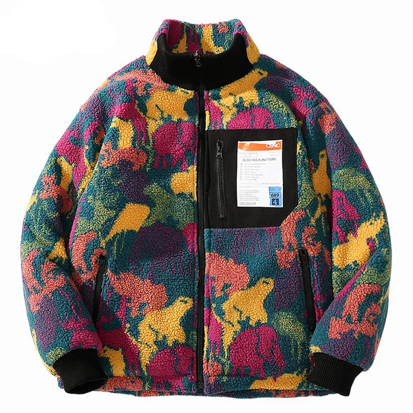 Helmiss - Reversible Jacket Parka Colorful Animal Paint Camouflage Coat- Streetwear Fashion - helmiss.com