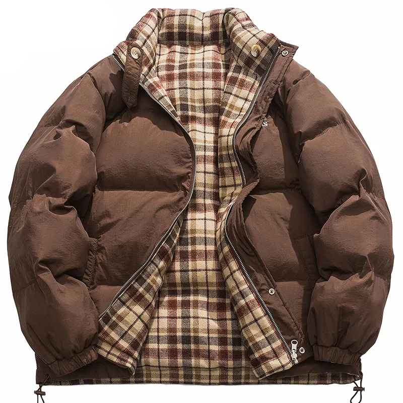 Helmiss - Reversible Retro Plaid Coat- Streetwear Fashion - helmiss.com