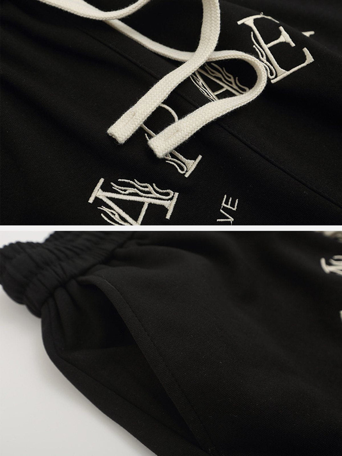 Helmiss - Ring Embroidery Letter Shorts- Streetwear Fashion - helmiss.com