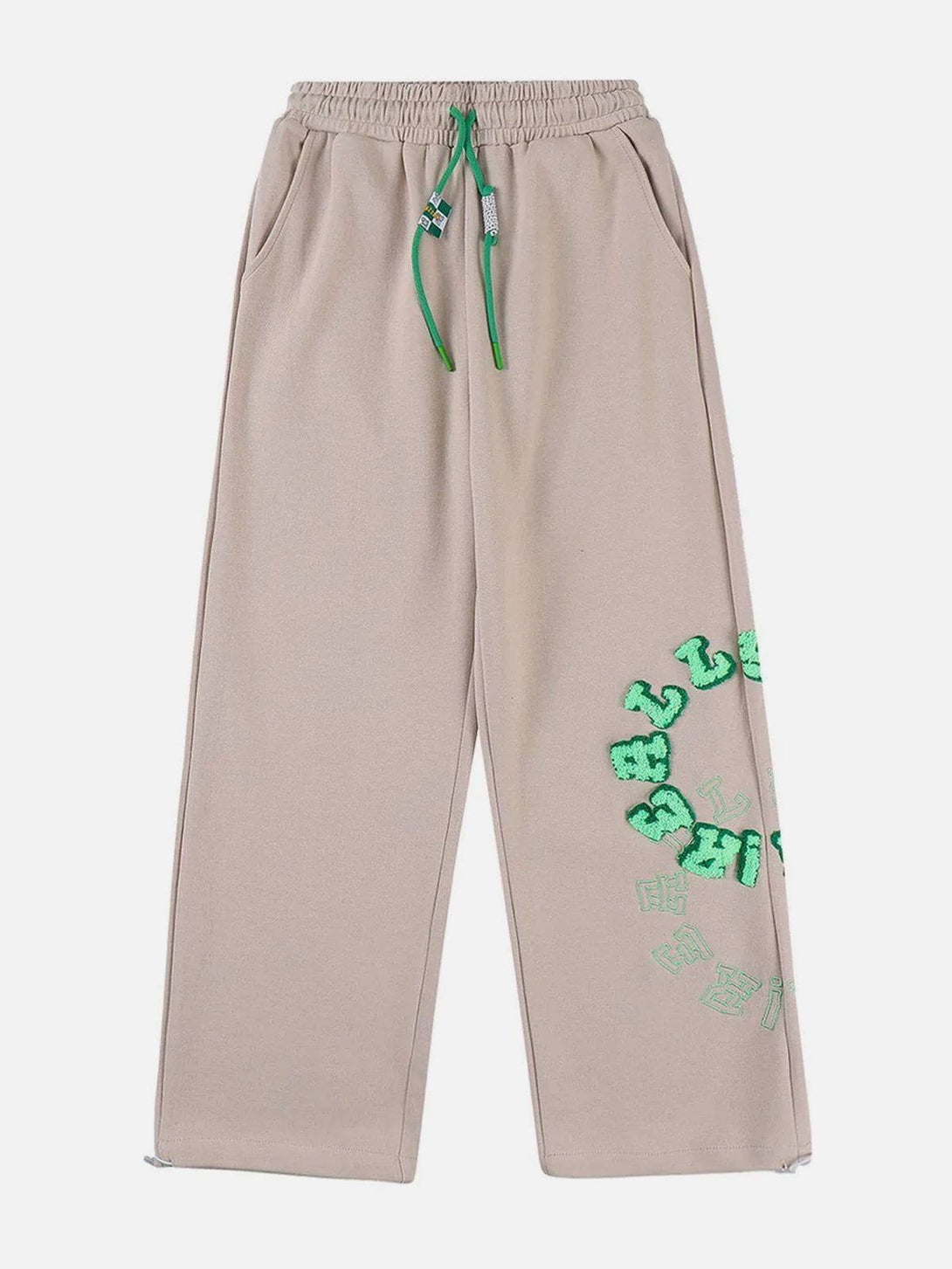 Helmiss - Ring Letter Towel Embroidered Pants- Streetwear Fashion - helmiss.com