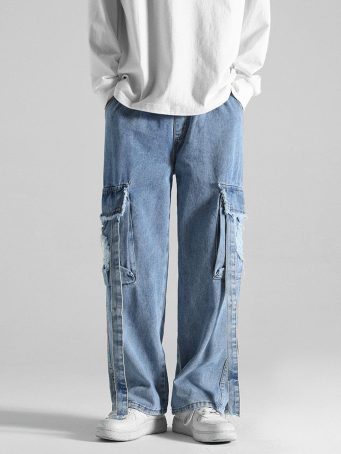 Helmiss - Ripped Streamers Jeans- Streetwear Fashion - helmiss.com