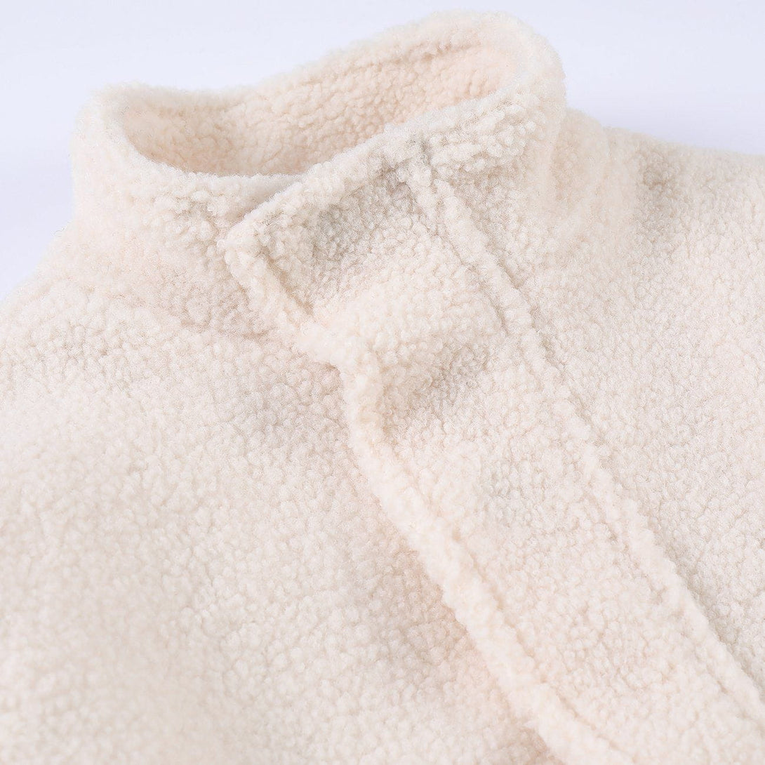 Helmiss - Rose Embroidered Sherpa Winter Coat- Streetwear Fashion - helmiss.com