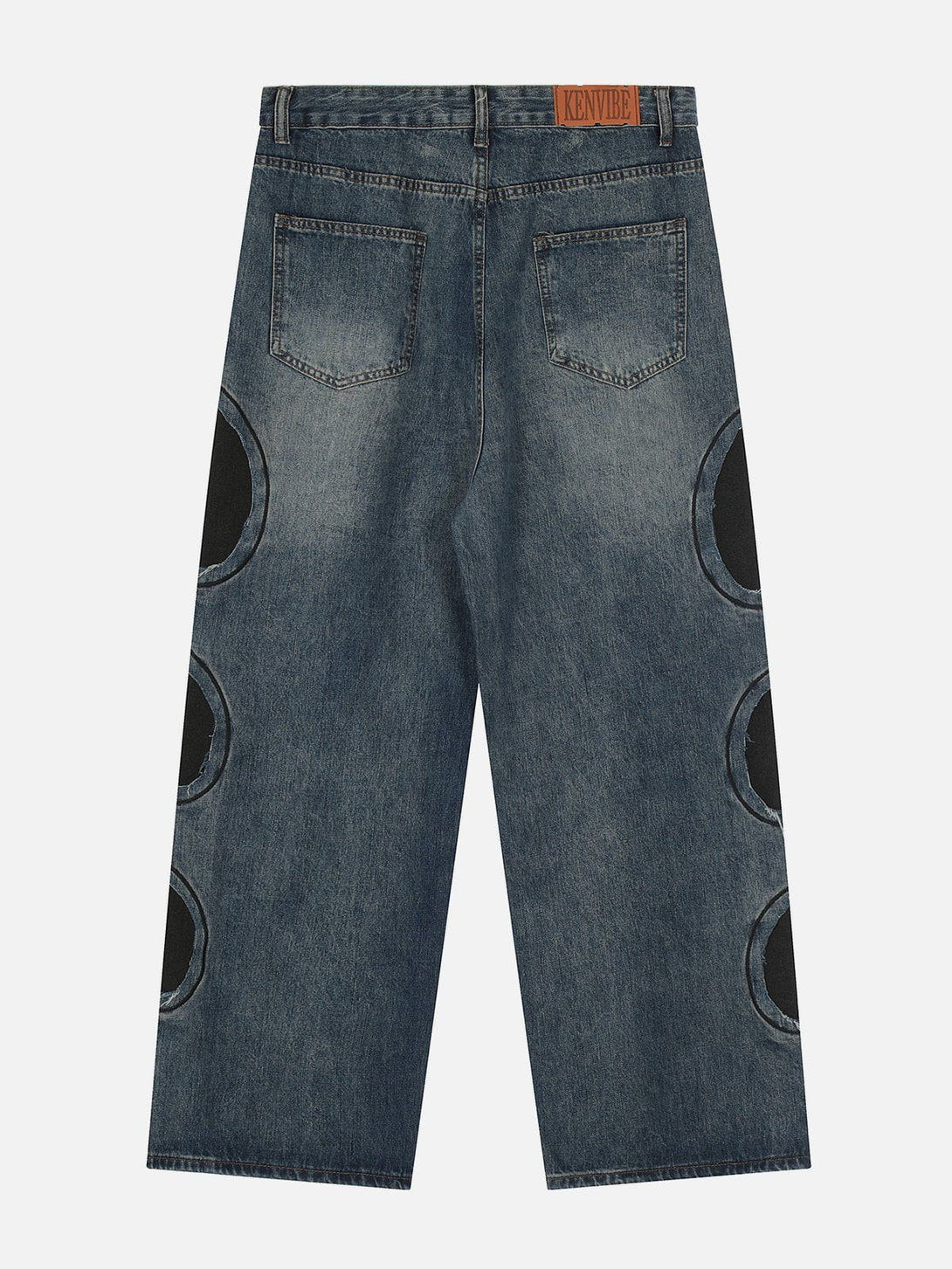 Helmiss - Round Patchwork Jeans- Streetwear Fashion - helmiss.com