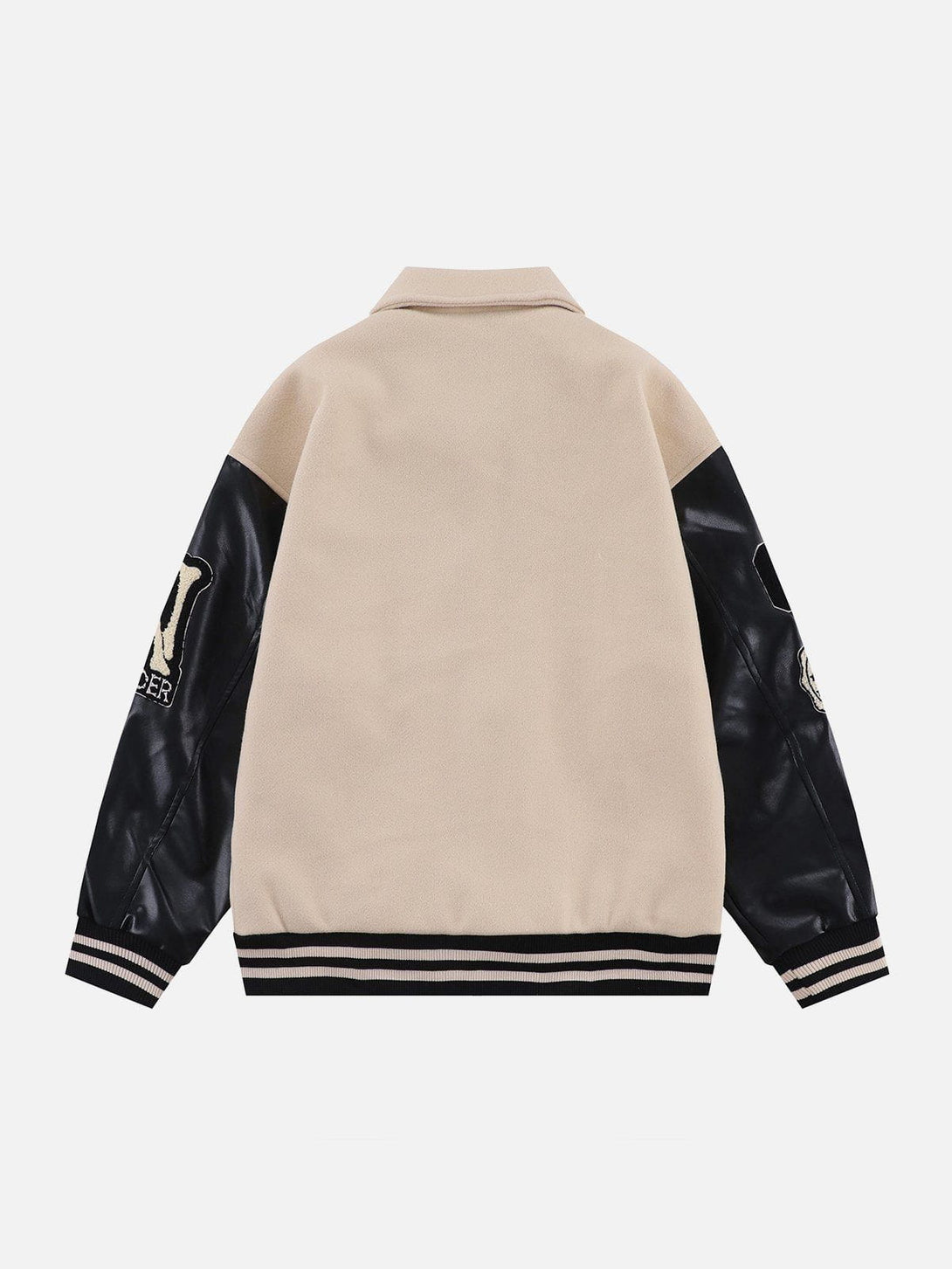 Helmiss - "S" Flocked Lapel Stitching Varsity Jacket- Streetwear Fashion - helmiss.com