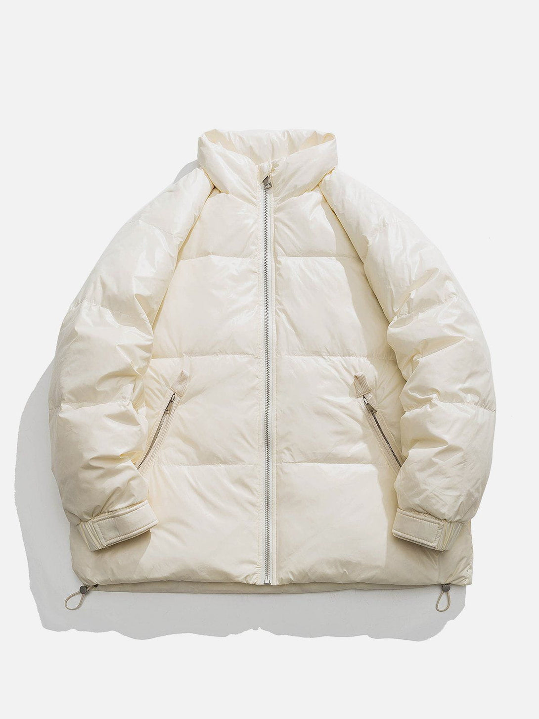 Helmiss - Shiny Drawstring Puffer Down Coat- Streetwear Fashion - helmiss.com