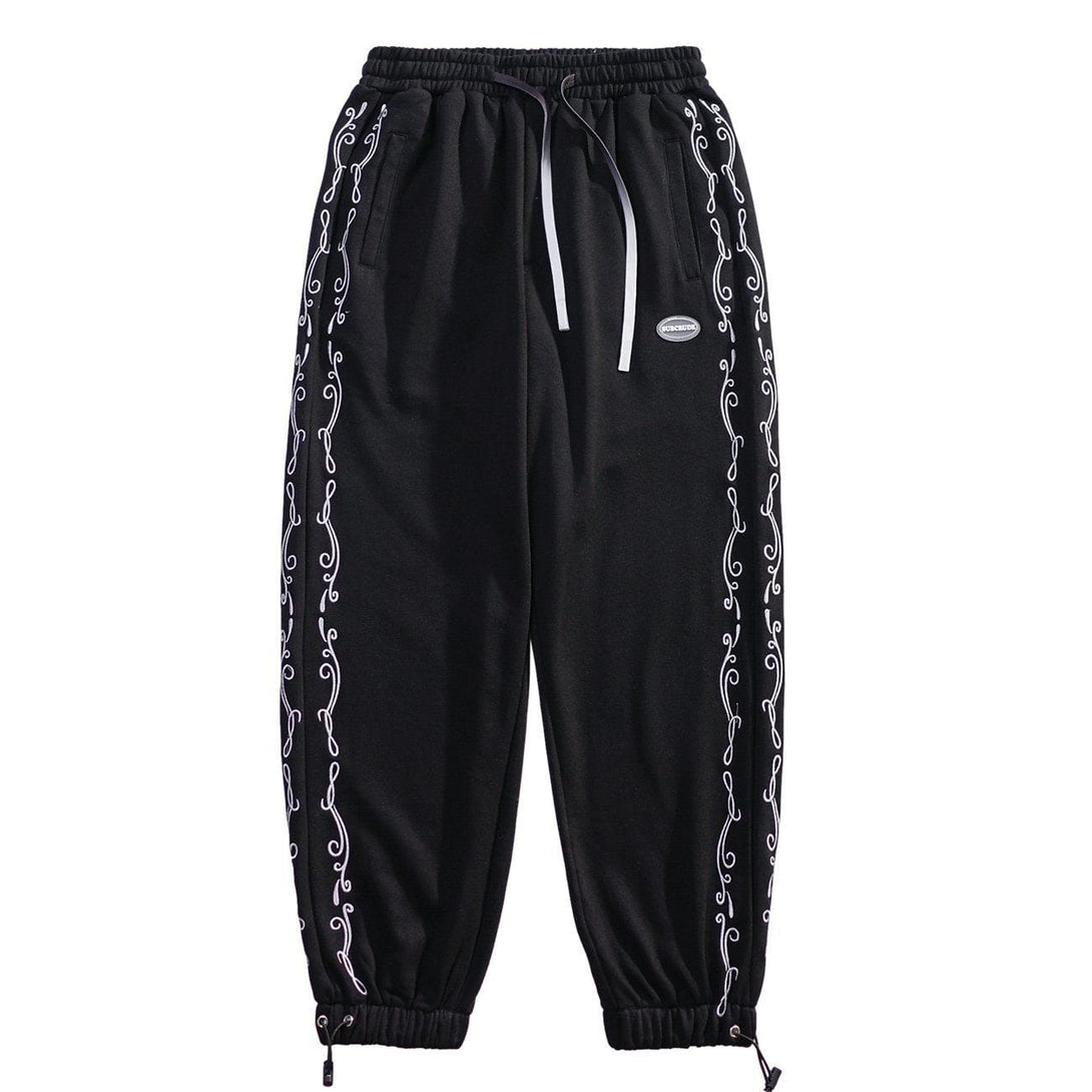 Helmiss - Side Bandana Print Drawstring Sweatpants- Streetwear Fashion - helmiss.com