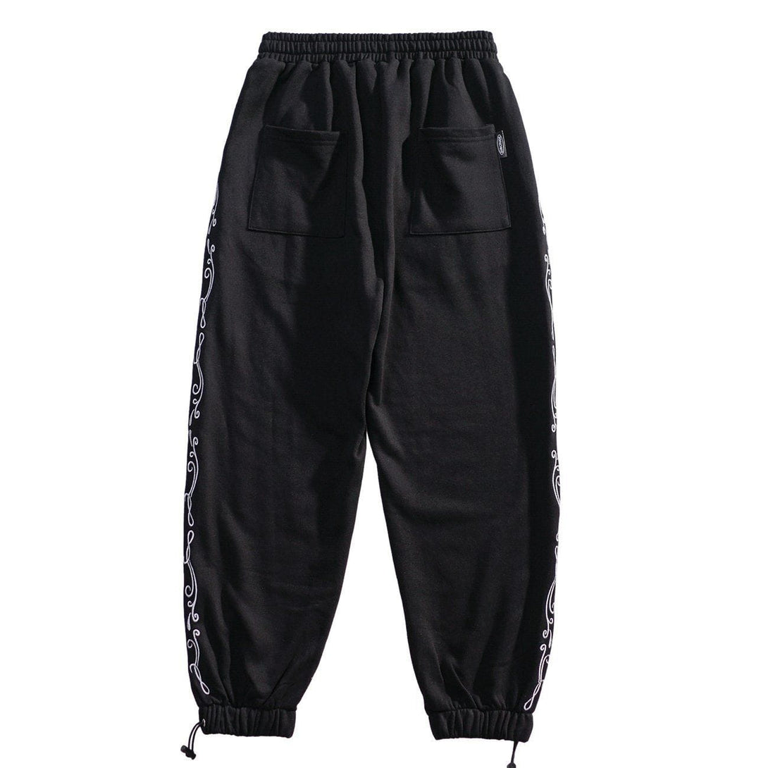 Helmiss - Side Bandana Print Drawstring Sweatpants- Streetwear Fashion - helmiss.com