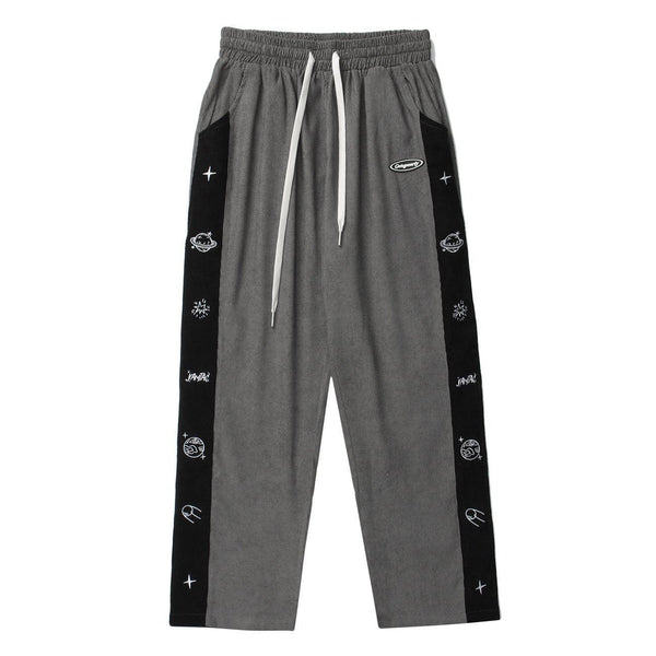 Helmiss - Side Cartoon Print Stitching Sweatpants- Streetwear Fashion - helmiss.com