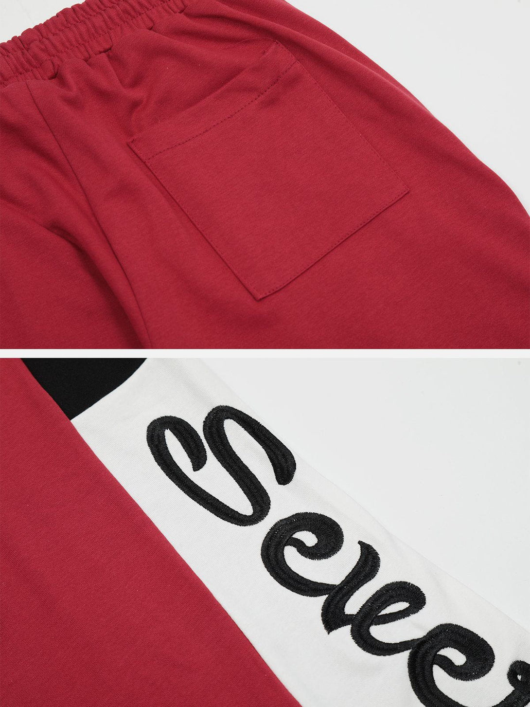 Helmiss - Side Embroidery Letters Sweatpants- Streetwear Fashion - helmiss.com