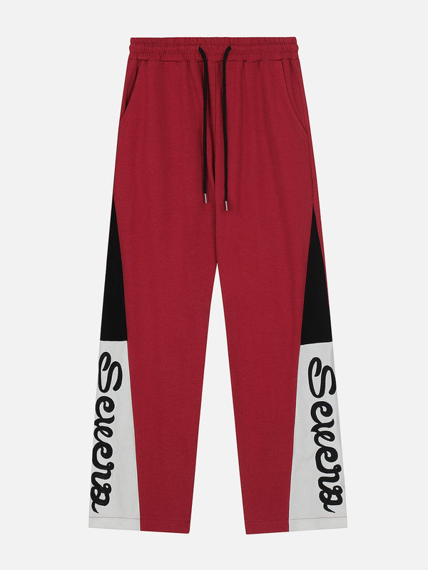 Helmiss - Side Embroidery Letters Sweatpants- Streetwear Fashion - helmiss.com