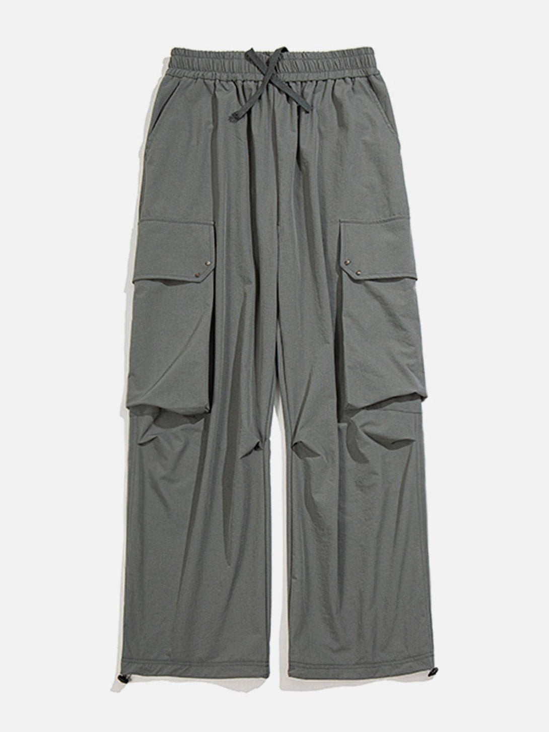 Helmiss - Side Pockets Solid Colour Cargo Pants- Streetwear Fashion - helmiss.com