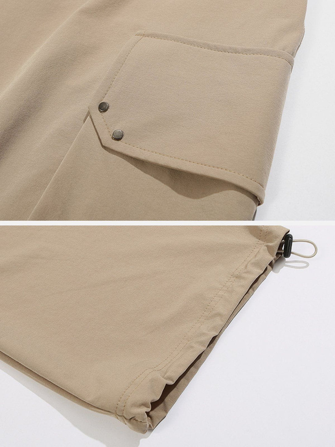 Helmiss - Side Pockets Solid Colour Cargo Pants- Streetwear Fashion - helmiss.com