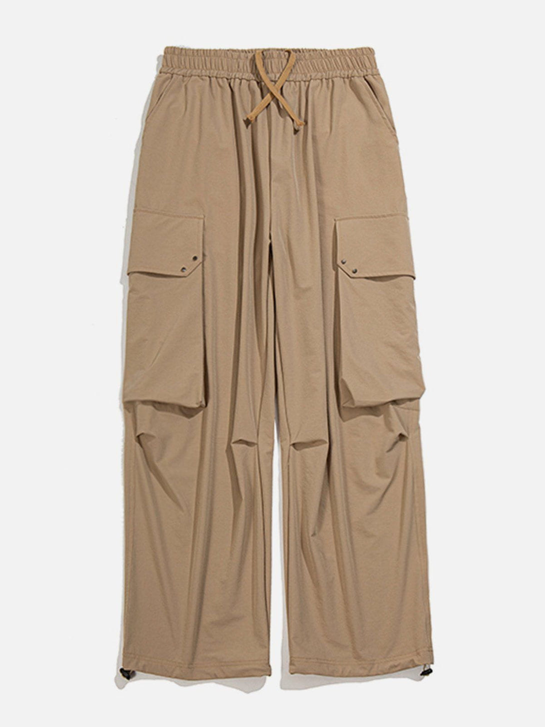 Helmiss - Side Pockets Solid Colour Cargo Pants- Streetwear Fashion - helmiss.com