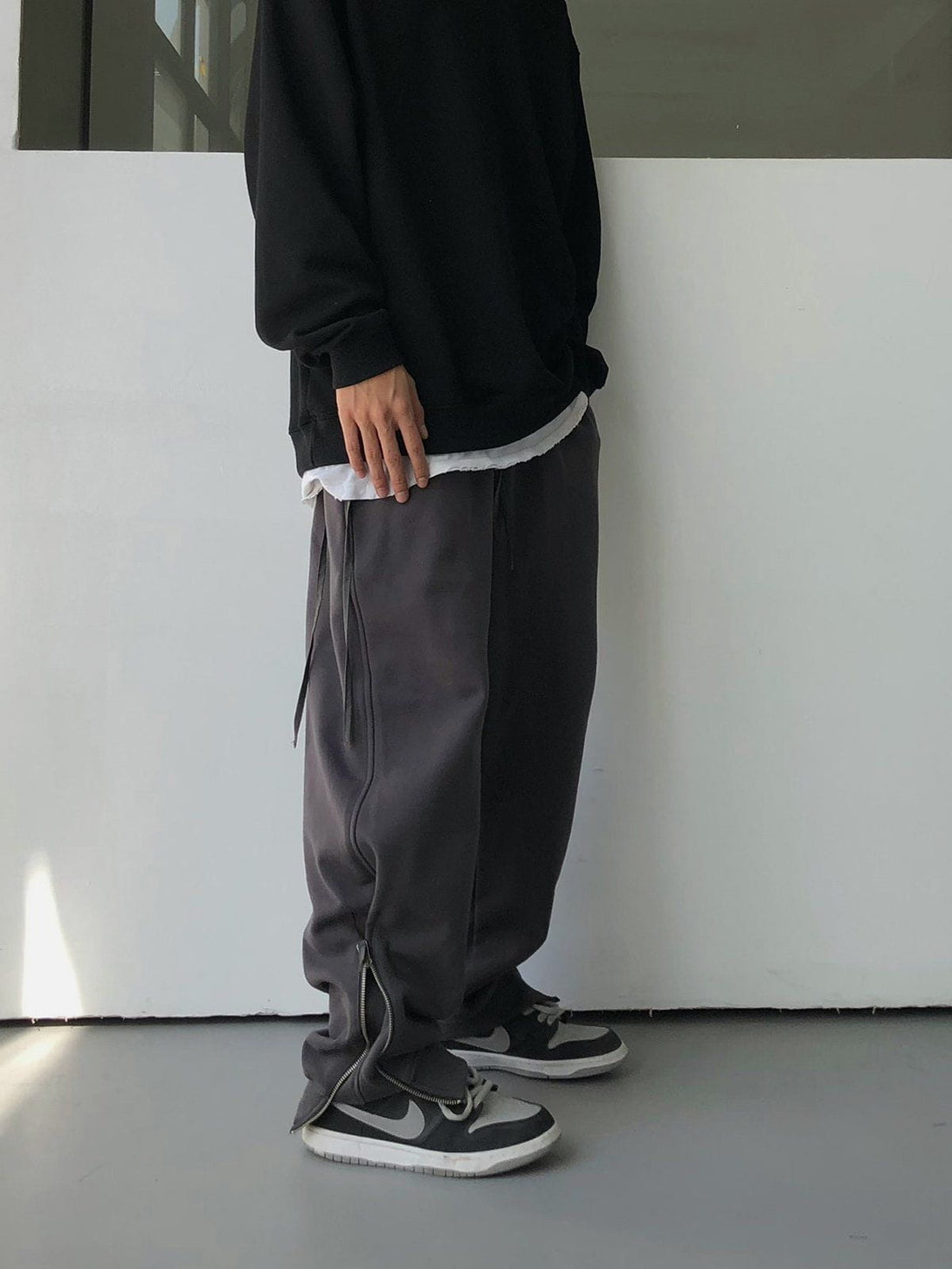 Helmiss - Side Zip Webbing Sweatpants- Streetwear Fashion - helmiss.com