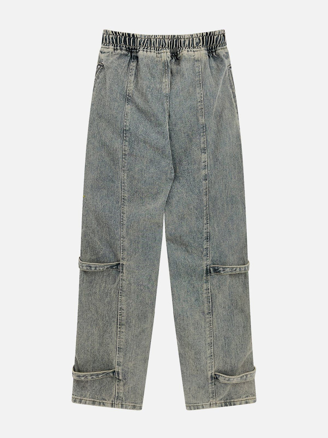 Helmiss - Side Zipper Drawstring Washed Jeans- Streetwear Fashion - helmiss.com