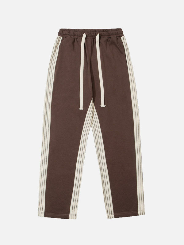 Helmiss - Side-stripe Terry Sweatpants- Streetwear Fashion - helmiss.com