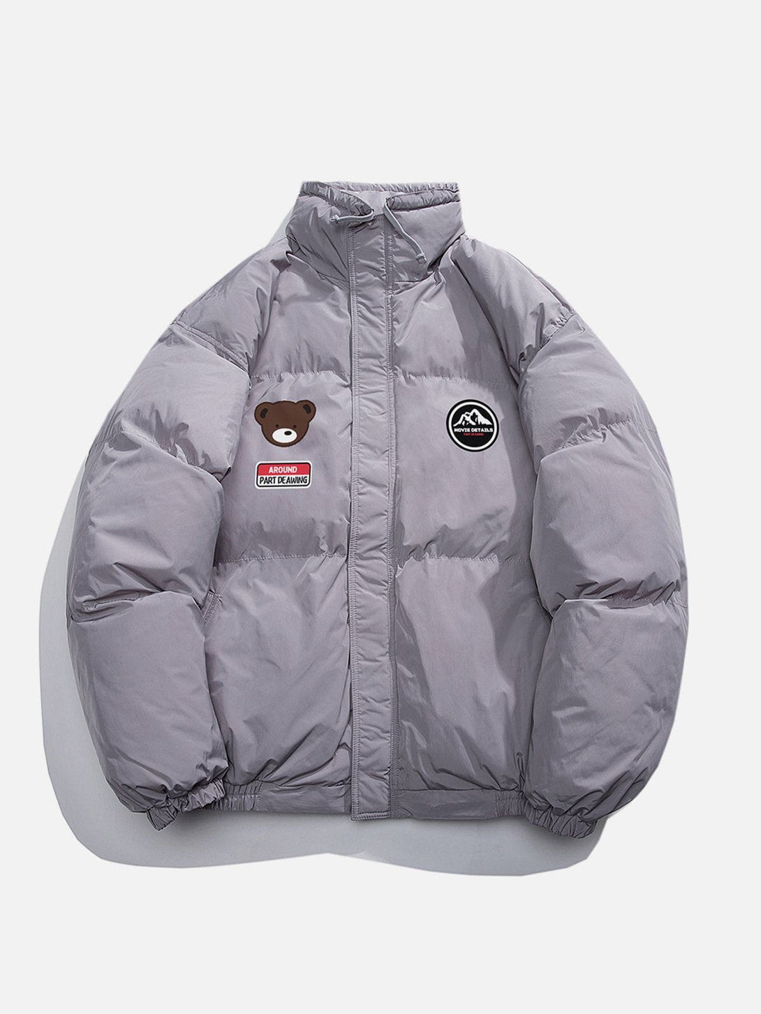 Helmiss - Simple Bear Print Winter Coat- Streetwear Fashion - helmiss.com