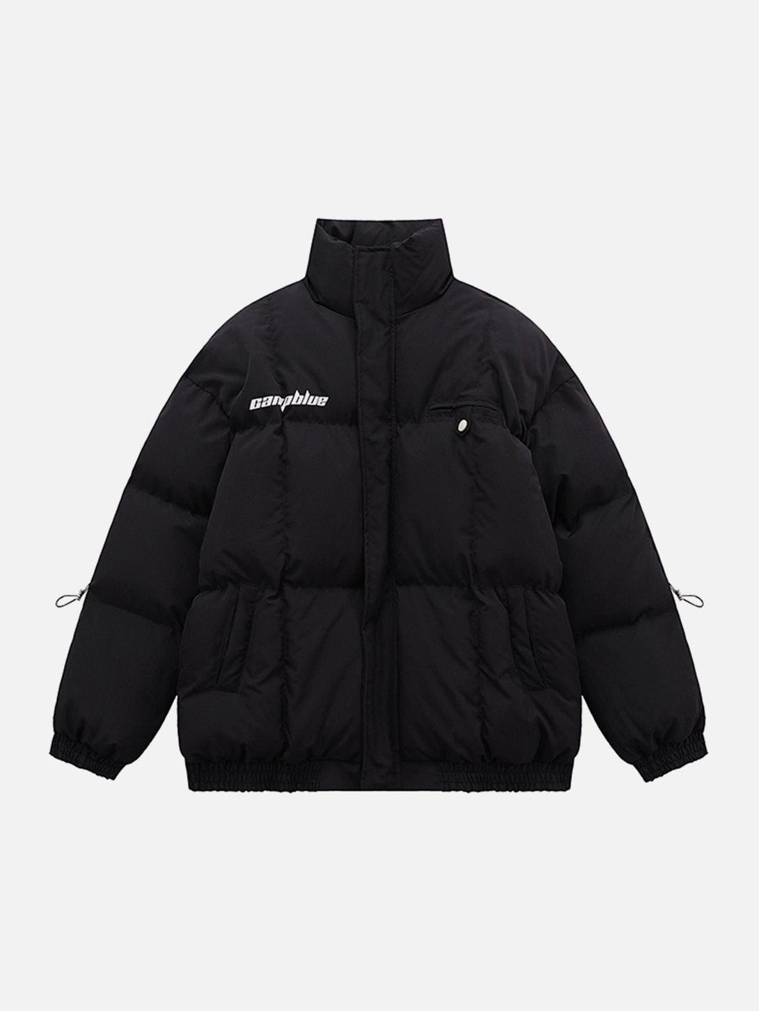 Helmiss - Simple Drawstring Print Winter Coat- Streetwear Fashion - helmiss.com