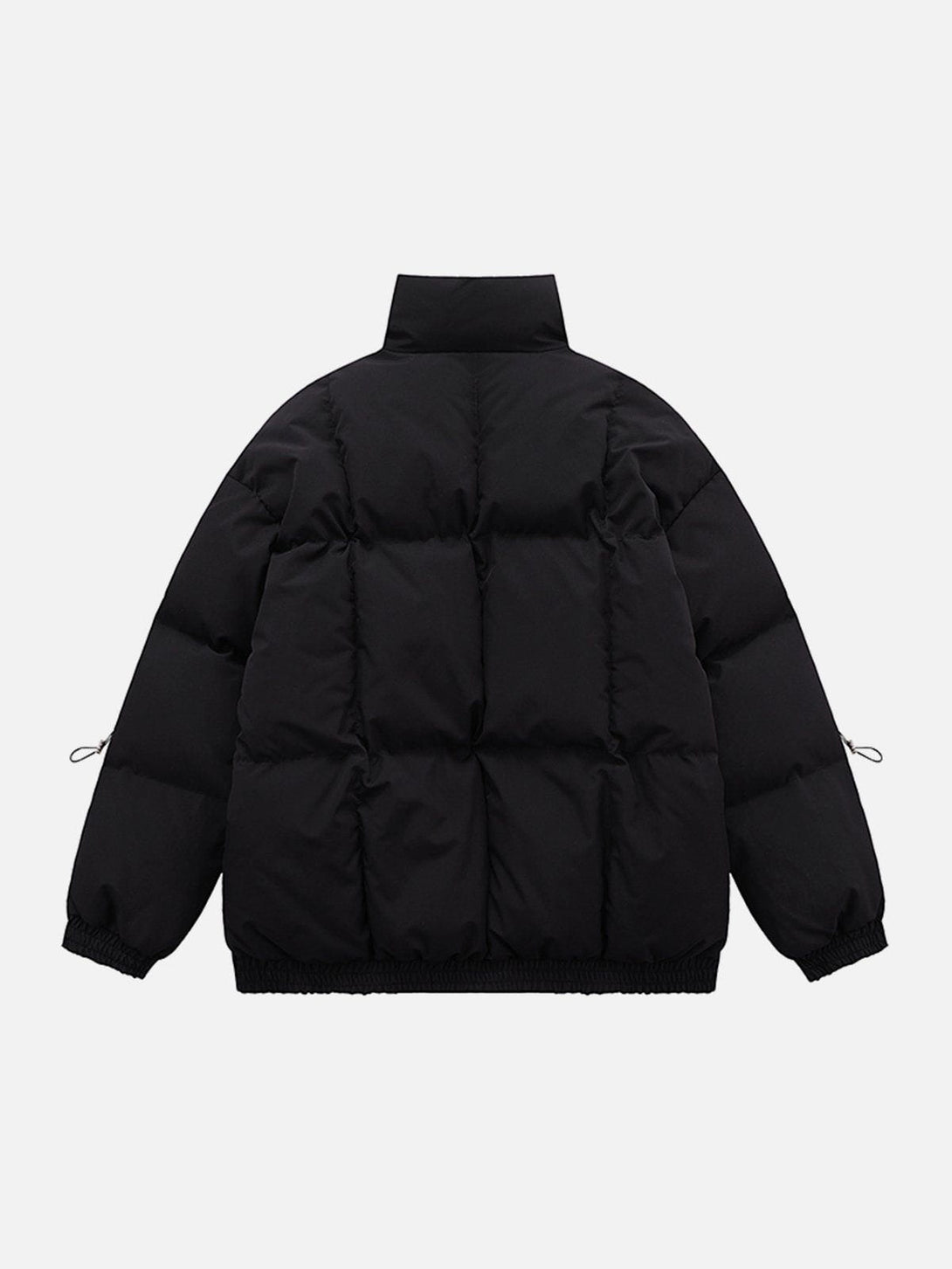 Helmiss - Simple Drawstring Print Winter Coat- Streetwear Fashion - helmiss.com