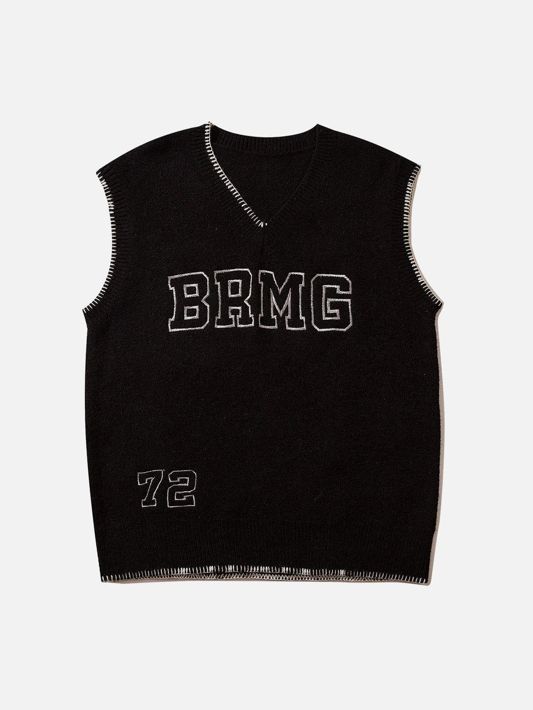 Helmiss - Simple Embroidered Letters Sweater Vest- Streetwear Fashion - helmiss.com