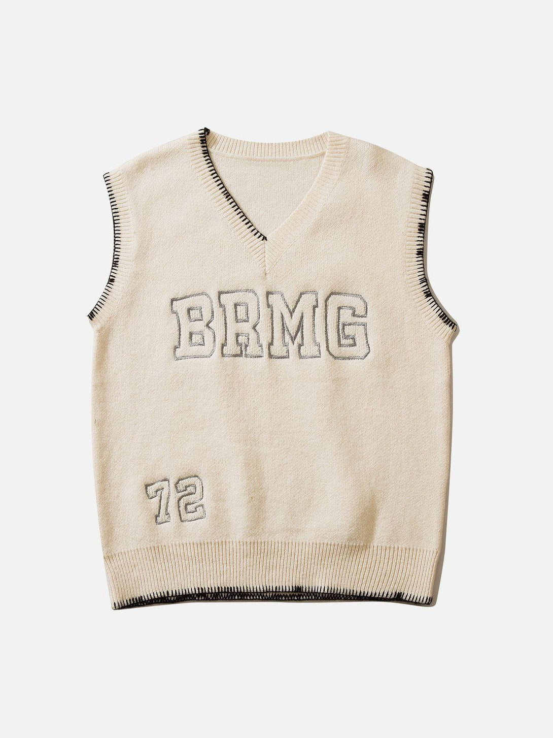 Helmiss - Simple Embroidered Letters Sweater Vest- Streetwear Fashion - helmiss.com