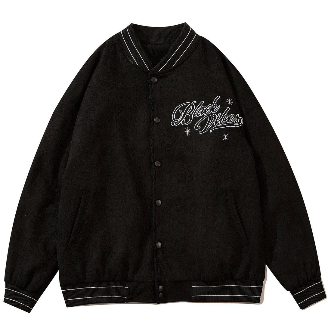 Helmiss - Simple Letter Embroidery Winter Coat- Streetwear Fashion - helmiss.com