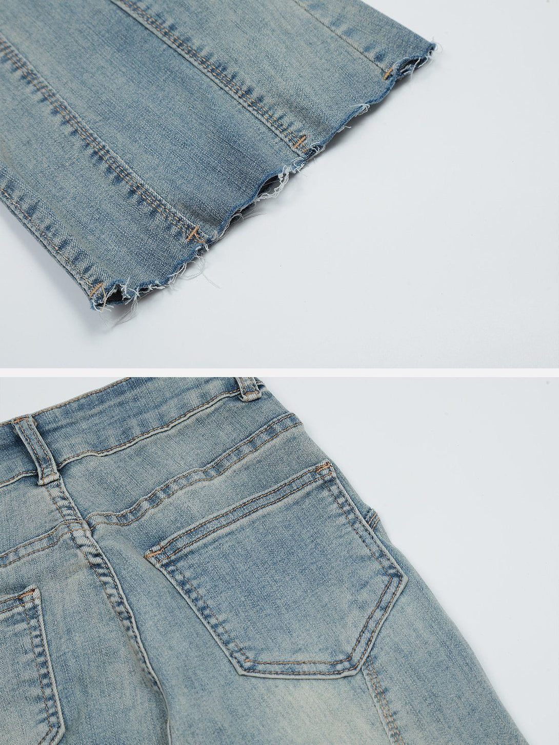 Helmiss - Simple Line Design Jeans- Streetwear Fashion - helmiss.com