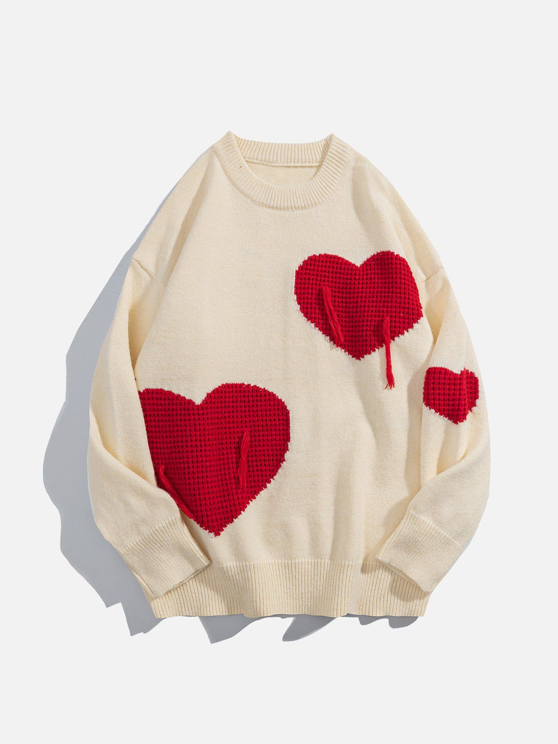 Helmiss - "Simple Love" Patchwork Knit Sweater- Streetwear Fashion - helmiss.com