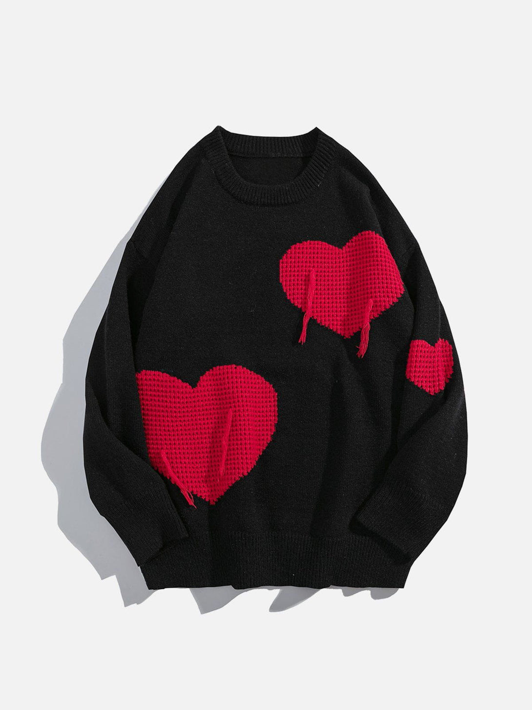 Helmiss - "Simple Love" Patchwork Knit Sweater- Streetwear Fashion - helmiss.com