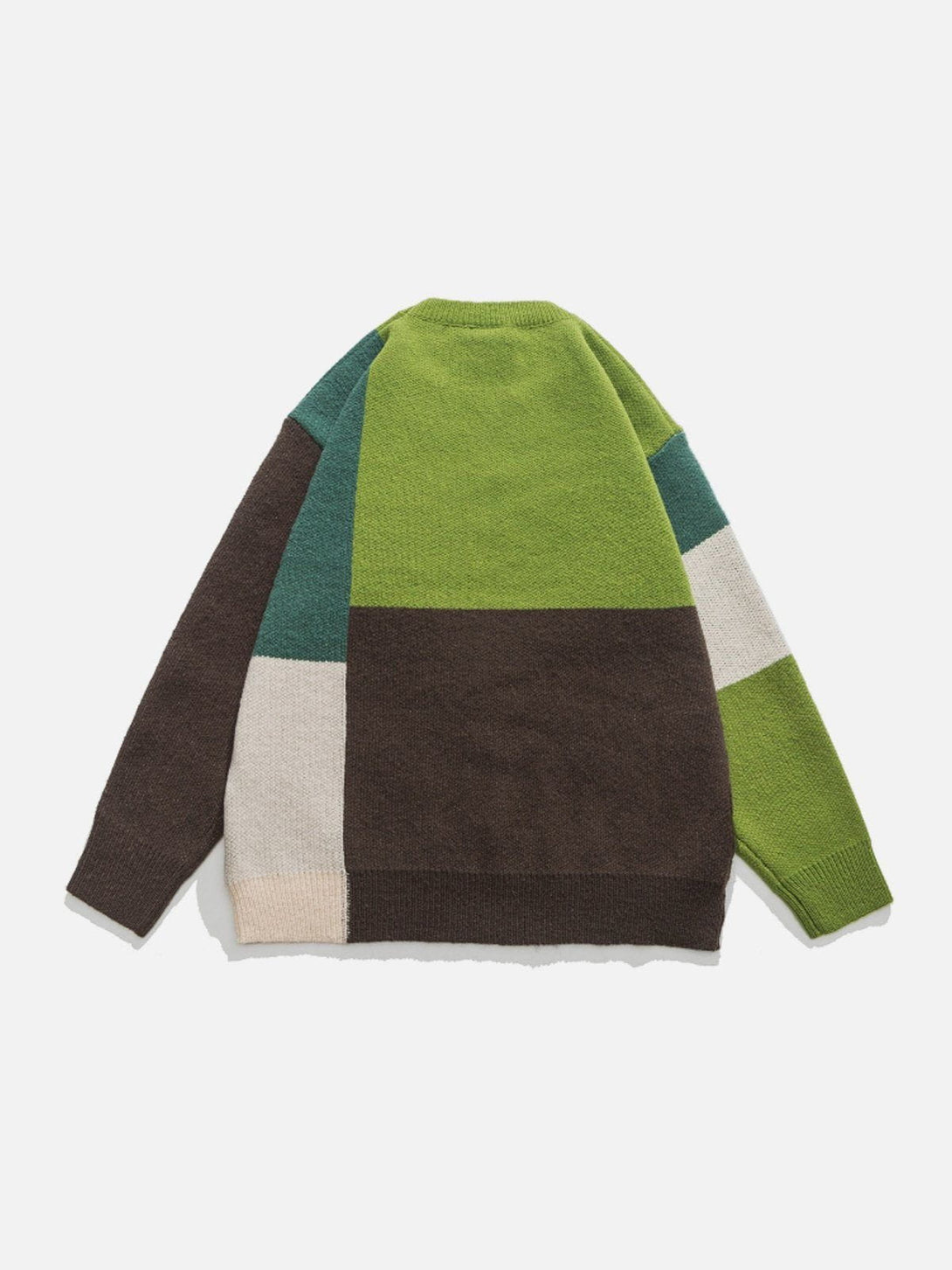 Helmiss - Simple Multicolor Patchwork Sweater- Streetwear Fashion - helmiss.com