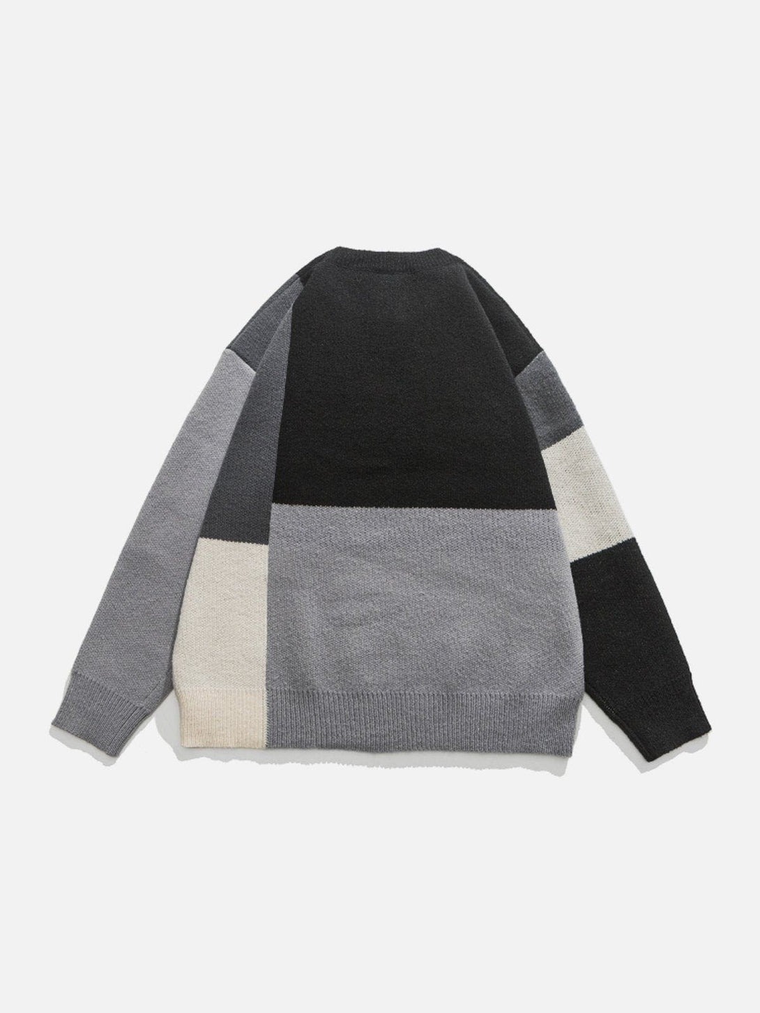 Helmiss - Simple Multicolor Patchwork Sweater- Streetwear Fashion - helmiss.com