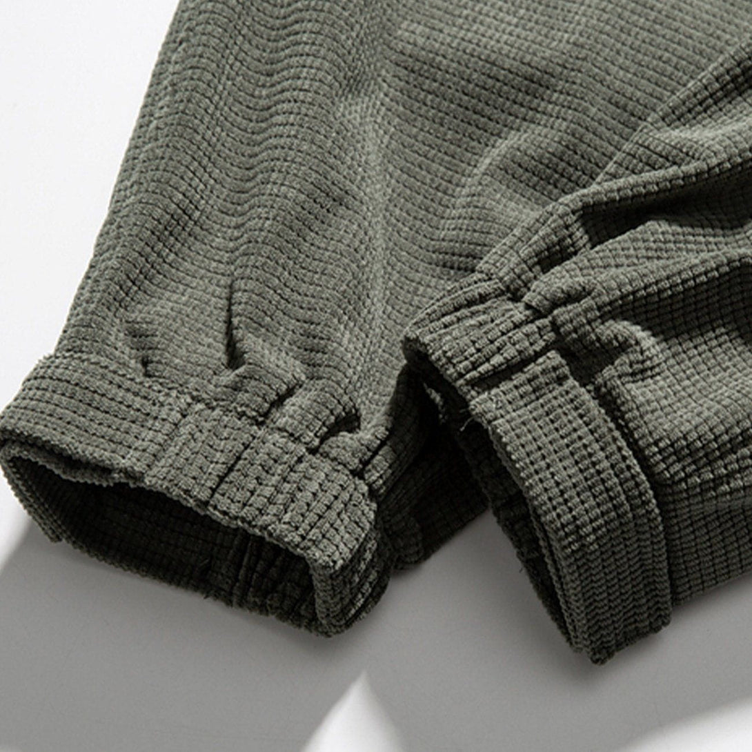 Helmiss - Simple Pure Color Corduroy Joggers- Streetwear Fashion - helmiss.com