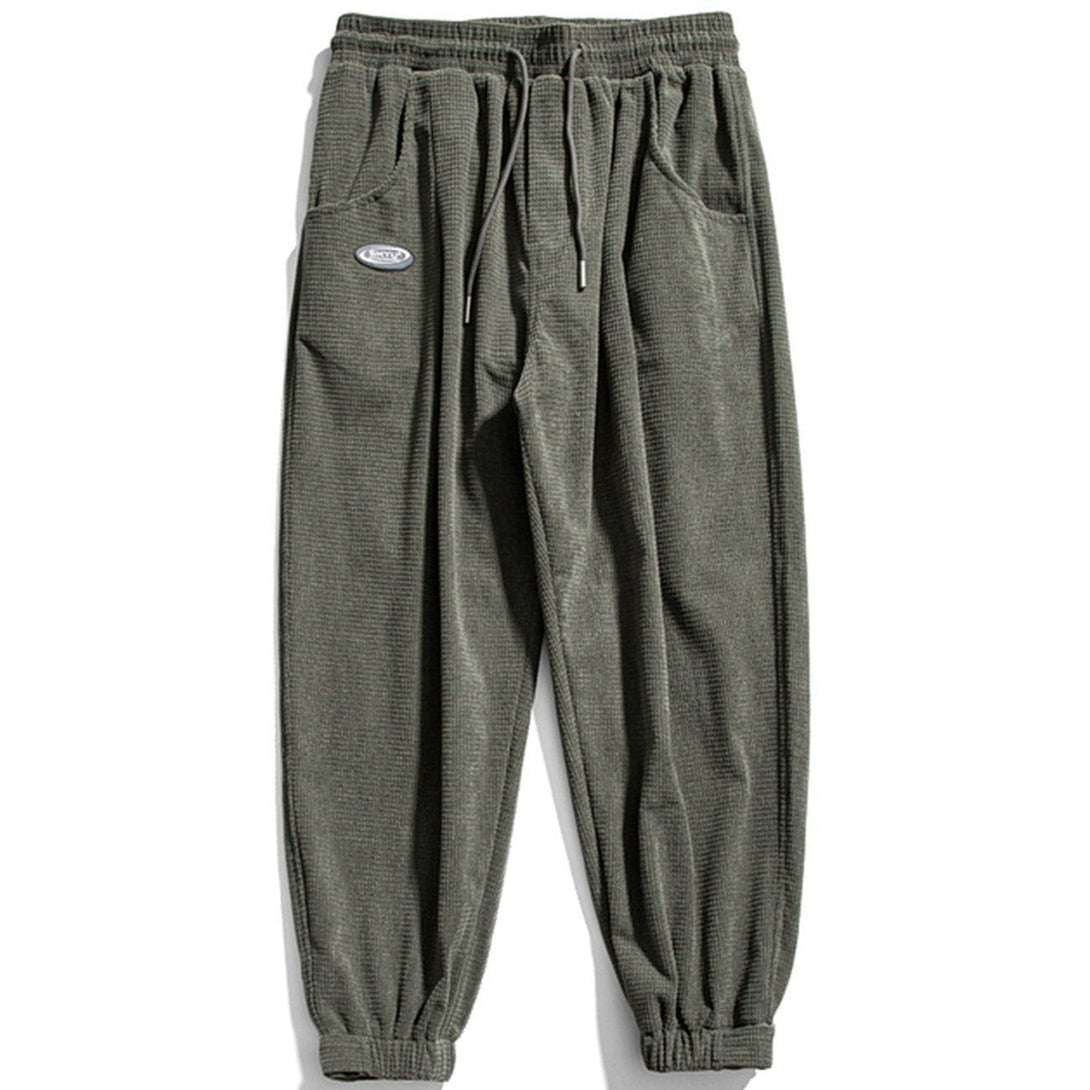 Helmiss - Simple Pure Color Corduroy Joggers- Streetwear Fashion - helmiss.com