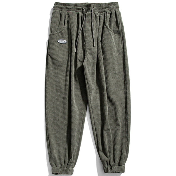 Helmiss - Simple Pure Color Corduroy Joggers- Streetwear Fashion - helmiss.com