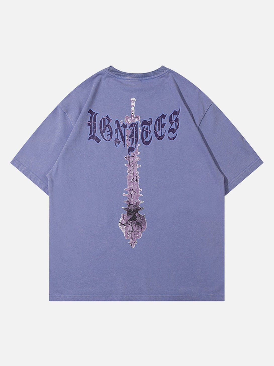 Helmiss - Skeleton Elements Print Washed Tee- Streetwear Fashion - helmiss.com