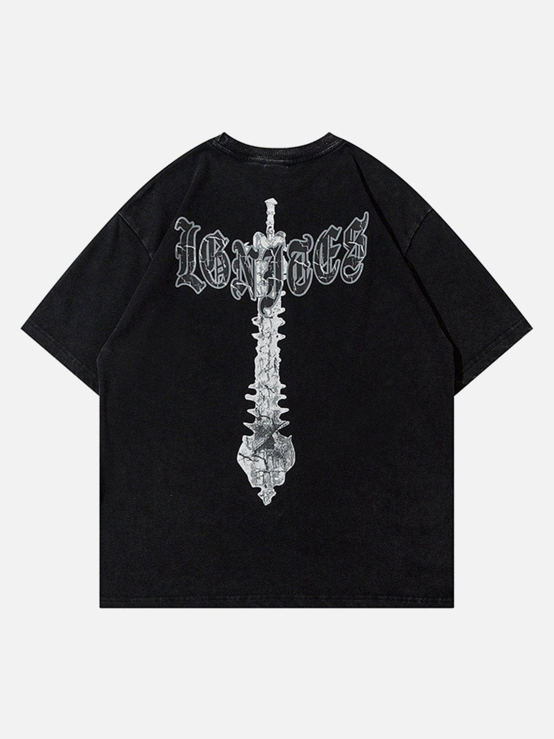 Helmiss - Skeleton Elements Print Washed Tee- Streetwear Fashion - helmiss.com