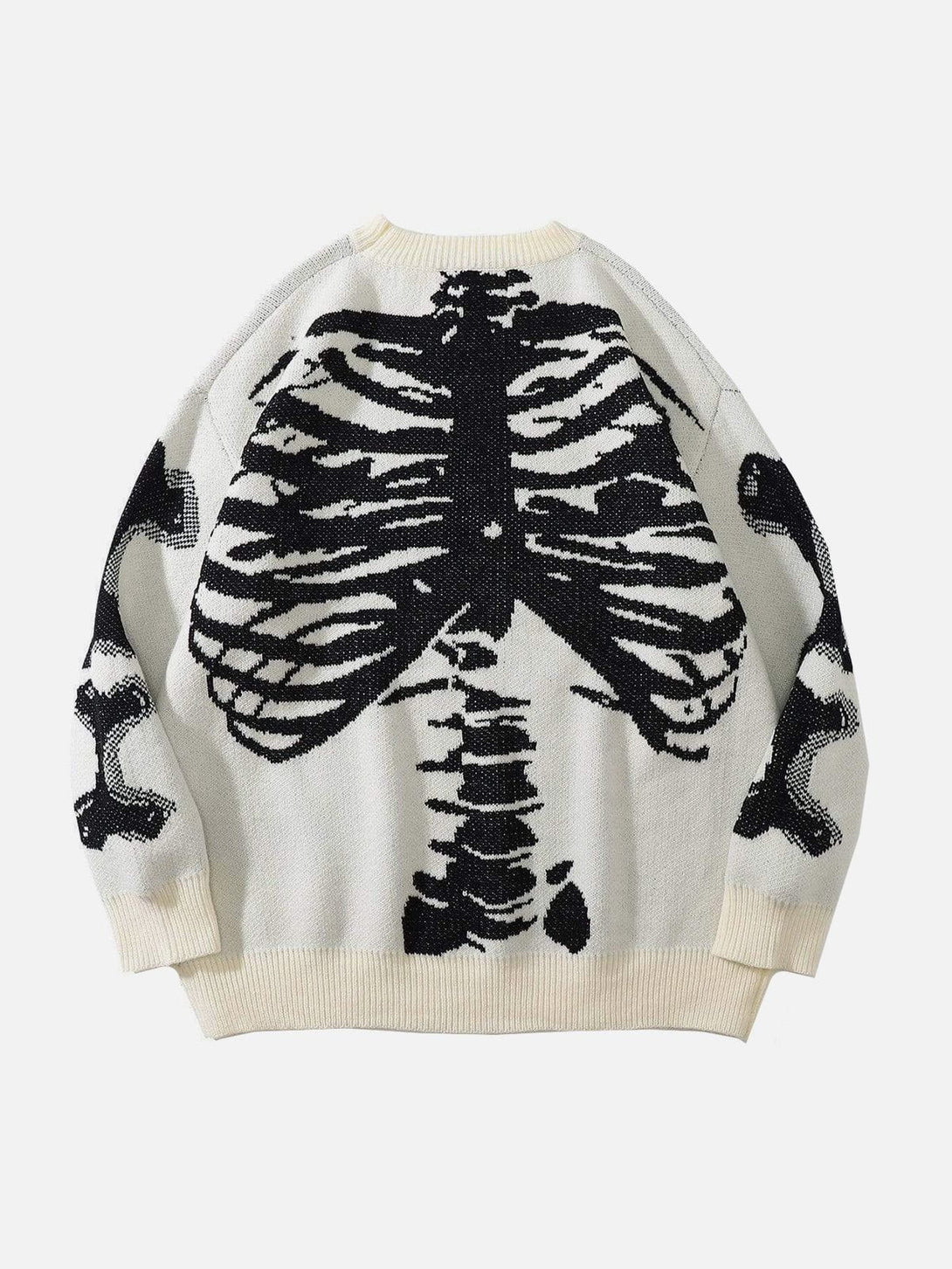 Helmiss - Skeleton Pattern Knit Sweater- Streetwear Fashion - helmiss.com