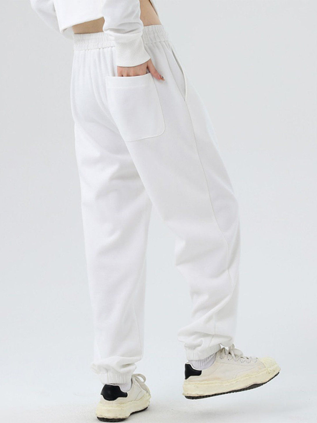 Helmiss - Slack Solid Color Drawstring Pants- Streetwear Fashion - helmiss.com