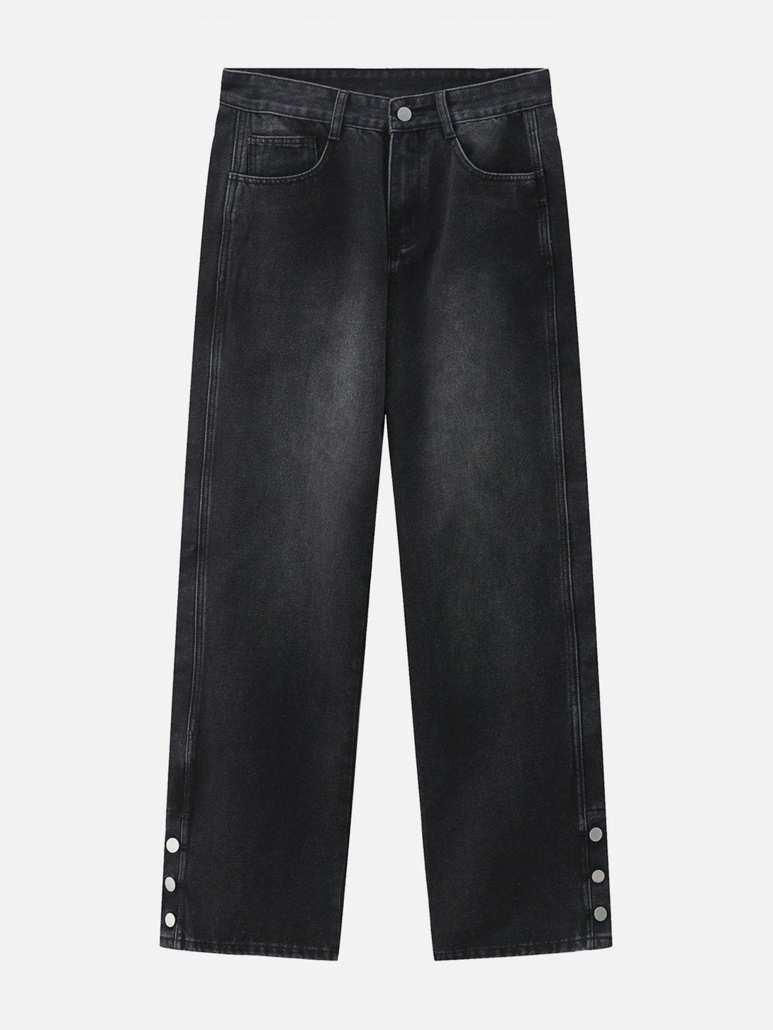 Helmiss - Slightly Flared Split Jeans- Streetwear Fashion - helmiss.com