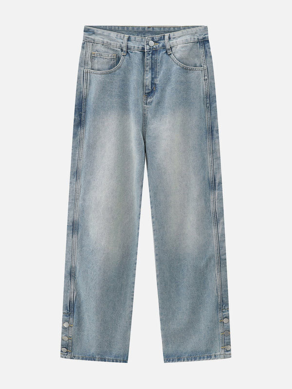 Helmiss - Slightly Flared Split Jeans- Streetwear Fashion - helmiss.com