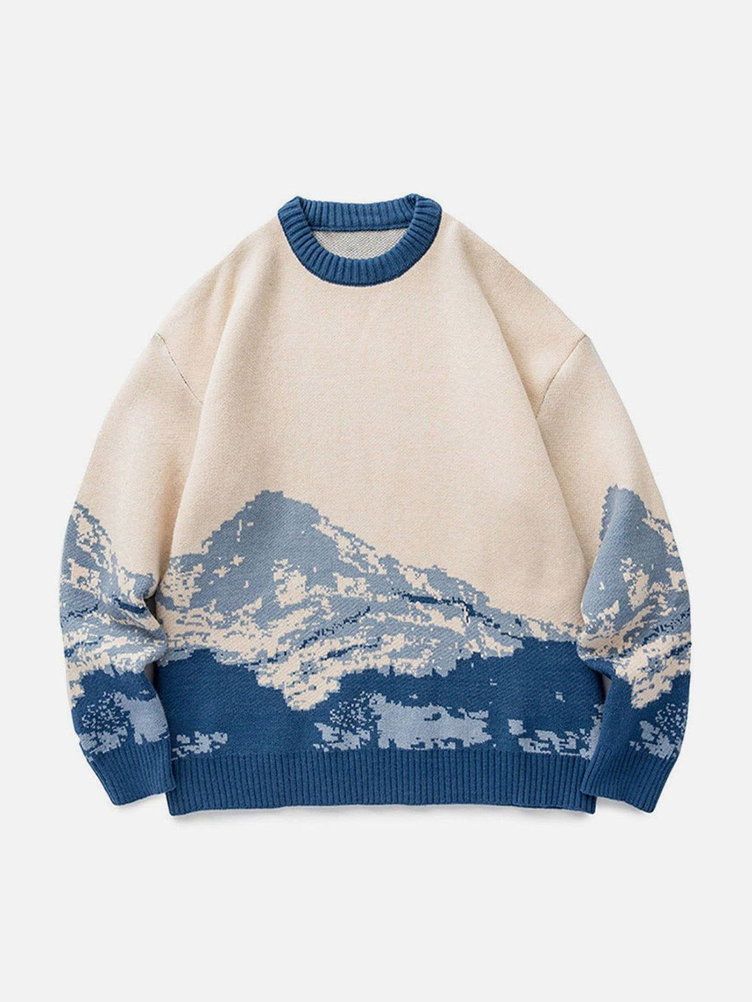 Helmiss - Snow Mountain Gradient Knit Sweater- Streetwear Fashion - helmiss.com